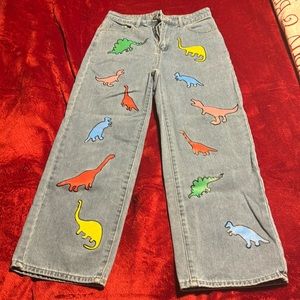 Multi color dinosaur print pants from SHEIN. Brand new WORN ONCE!